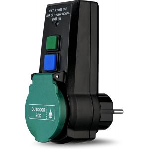 Prise DI, disjoncteur, temps de d&eacute;clenchement 30 ms, 3600 W, noir - Neuf