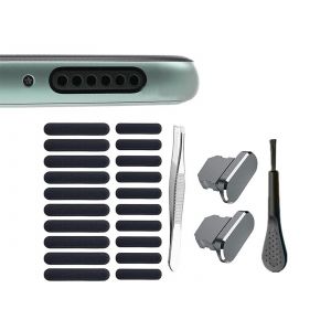 Autocollants Anti-Poussière Pour Haut-Parleur De Téléphone, Kit De Protection De Bouchons Anti-Poussière Pour Iphone Gris - Neuf