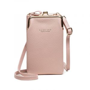 Sac bandoulière pour téléphone portable, petit sac à main en cuir PU souple, mini sac à bandoulière (rose) - Neuf