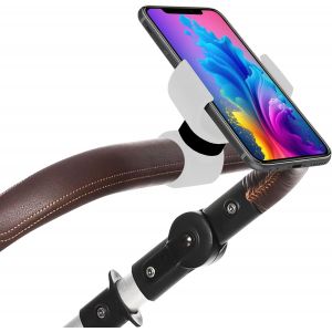 Support Telephone Poussette Convient Aux Telephones Portables Jusqu'a 7,5"" D'ecran Facile A Regler Stable Et Sûr Conception Compacte Et Resistante (Blanc)[Z605] - Neuf