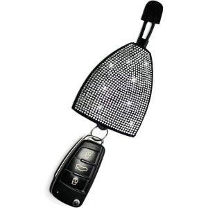 Étui pour Clés de Voiture en Cuir,Pochette de Protection des Clés Antidérapante,Étui à Clé de Voiture Extractible,Étui Créatif pour Clés de Voiture en Voyage pour Dames(Blanc) - Neuf