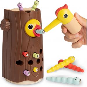 ERYI-Petit Pic-Vert, Jouet Magnétique Pour Enfants 2 Ans ¿ Jeu Éducatif En Bois Pour Tout-Petits, Améliore La Motricité Fine Et La Reconnaissance Des Couleurs ¿ Cadeau Pour Garçons Filles 2 3 Ans - Neuf