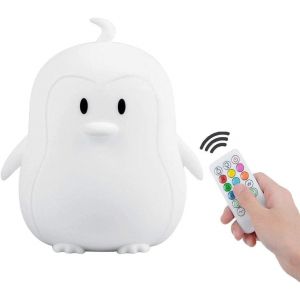 Grande Taille Veilleuse Enfants, Veilleuse De Bébé, Lampe De Chevet, Lampe De Table, Chambre Lampe, 9 Couleurs Rechargeable Led Veilleuse (Télécommande + Tactile Dimm) - Grande Pingouin - Neuf