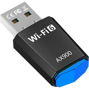 ASFASFq-AX900 Adaptateur USB Wi-Fi double bande 2,4 GHz/5 GHz avec pilote intégré, adaptateur USB WiFi 6 pour PC/bureau/ordinateur portable, compatible avec Windows 11/10/8.1/8/7 - Neuf