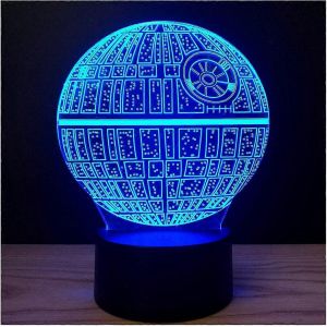 Illusion 3D Plate-forme Veilleuses Interrupteur tactile 7 changement de couleur USB Power LED lampe de bureau pour les décorations de la maison ou les cadeaux de vacances (étoile de la mort) - Neuf