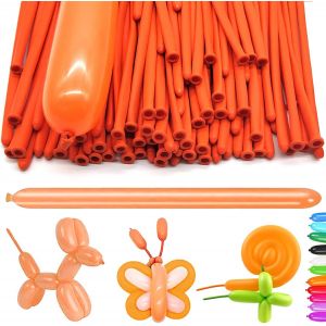 100 Pi&egrave;ces Ballon Pour Sculpture, Orange Long Ballons, Ballon A Modeler, Ballons Tordus Longs, Ballon Forme, Magiques Ballons En Latex, Pour Anniversaire Des Enfants, Mariage Et F&ecirc;te - Neuf