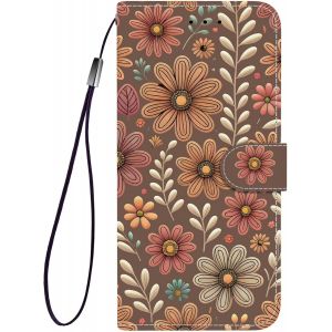 JGD-Coque pour Samsung Galaxy A26 5G, S&eacute;rie Florale &eacute;l&eacute;gante &Eacute;tui Rabat Cuir PU Portefeuille avec Support Emplacements pour Cartes & Cordon (Fleur) - Neuf