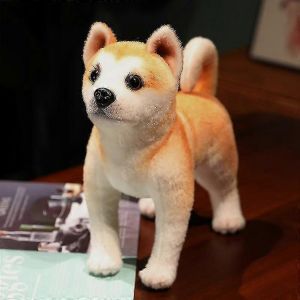 Peluche Akita r&eacute;aliste de 25/30 cm, chiot Shiba Inu r&eacute;aliste-25CMrester - Neuf