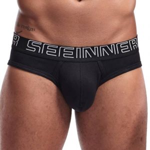 Offre Sp&eacute;ciale Hommes Sous-V&ecirc;tements Slips Coton Respirant M&acirc;le Culottes Cueca Tanga U Poche Confortable Cale&ccedil;on Slip Homme.Se606 Black.L - Neuf