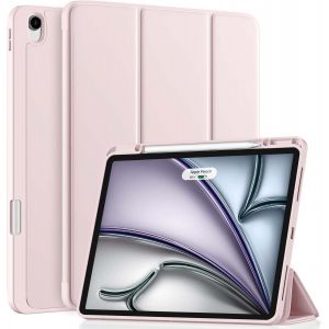 Coque iPad Air 13 Pouces M3/M2 (2025/2024) avec Porte-Stylet, Housse Fine &agrave; Support Protectrice, Visionnage &agrave; Plusieurs Angles, R&eacute;veil/&Eacute;teignement Automatique, Rose - Neuf