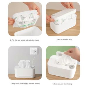 Distributeur De Lingettes Sèches Portables Pour Bébé Chauffe-Linge Pour Chambre De Bébé À La Maison Blanc - Neuf
