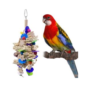 Jouet Suspendu En Bois Vibrant Pour Oiseaux De Taille Moyenne - Accessoire De Jeu Et D'escalade Durable Et Résistant Aux Morsures Pour Perroquets - Neuf