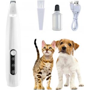 Tondeuse Chien Avec Lumi&egrave;res Led,Silencieuse Tondeuse Pour Chienschats,Rechargeable Tondeuse Chat,Tondeuse &Agrave; Pattes De Chien,Rasoir Pour Chiens Chat Pour Pattes Oreilles Corps,Blanc - Neuf