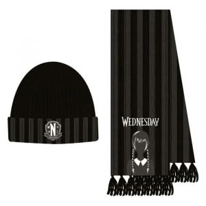 Ensemble Bonnet Et Écharpe - Cerda - Wednesday - Tricot Doux - Mixte - Hiver - Neuf