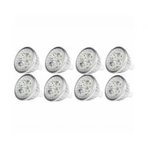 Lot De 8 Spots Led Mr16 4w 12v, &Eacute;quivalent Halog&egrave;ne 50w, Blanc Froid - Neuf