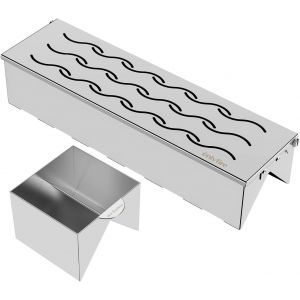 Ulteronixshop-Onlyfire Bo&icirc;te Fumeur Barbecue en INOX, Bo&icirc;te de Fumage avec R&eacute;servoir d'eau, Accessoire de Barbecue avec Couvercle &agrave; Charni&egrave;re, pour Fumoir Fumage Viande Poisson, 30 x 7,5 x 6 cm - Neuf