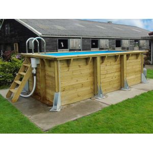 Piscine bois Azura 4,00 x 2,00 x 1,26 m - Liner bleu - Ubbink - Neuf