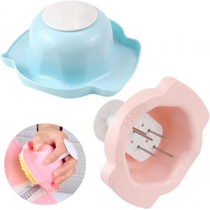 Chenquansarl-Doerdo Lot De 2 Supports De Sécurité Alimentaire Pour Mandoline, Trancheuse Alimentaire, Coupe-Doigts, Protection Des Doigts, Coupe De Légumes, Bleu Et Rose - Neuf