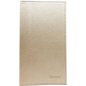 TRAHOO-- Etui Porte ch&eacute;quier Talon en Haut - 2 emplacements Porte Carte cr&eacute;dit - pi&egrave;ce d'identit&eacute; - Cuir Vachette - 11 cm X 19 cm (Blanche Perle) - Neuf