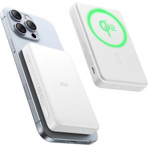 Pack De Batterie Magsafe Certifié Qi2,Chargeur Portable À Charge Rapide 10 000 Mah 15 W,Banque Externe Ultra-Compacte,Chargeur Magsafe Avec Câble Usb-C Pour Iphone 17/16/15/14/13/12, Blanc - Neuf