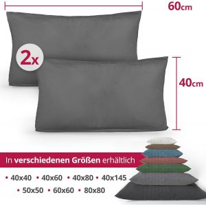 Cauc-Greenline Lot De 2 Housses De Coussin En Jersey De Qualit&eacute; Sup&eacute;rieure - 100 % Coton - Vieux Rose - Lot De 2 Housses De Coussin De Nuque - 40 X 60 Cm - Neuf