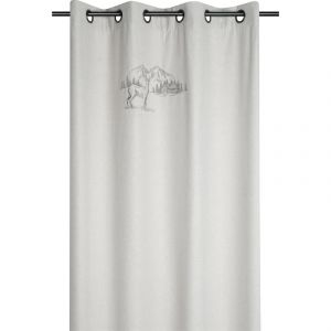 Rideau Cerf Esprit Chalet Effet Laine Brod&eacute; - Neuf