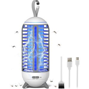 Lampe Anti Moustique - 2 en 1 Lampe Anti Mouche,2500mAh Piège à Mouches UV avec Lumière LED,IP66 Rechargeable Camping Lampe USB pour Intérieur et Extérieur - Neuf