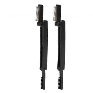 2pcs Pliage Cils Sourcils Peigne Portable En Métal Dents Double Face Brosse Pour Le Soin Des Sourcils - Neuf