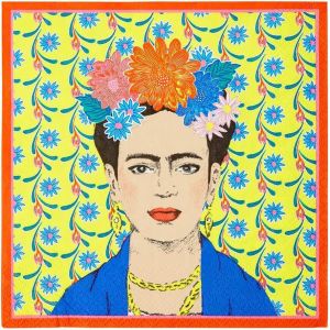 Eryi-- Paquet De 20 Papier Frida Kahlo Jaune | Serviettes Jetables, Salle À Manger Intérieure Ou Extérieure, Décorations Mexicaines, Fournitures De Fête Cinco De Mayo, Découpage - Neuf