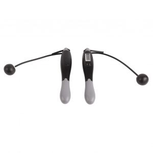Corde A Sauter Sans Fil Pour Fitness D'interieur, Comptage Numerique Electronique, Entrainement, Corde A Sauter, Balle Noire Et Grise - Neuf