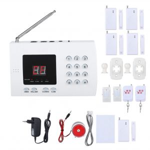 Systeme d'alarme anti-intrusion domestique sans fil 433 MHz avec detecteur de fumee et numeroteur automatique (UE) - Neuf