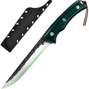 Boning Knife With Case,High Carbon Steel Boning Knife For Fishing,Home,Camping And Bbq (Green,15.5cm) - Neuf