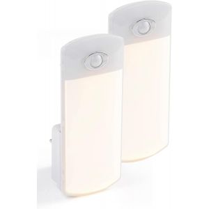 Lot De 2 Lampes De Poche Led Blanches - Applique Murale Multifonction - Détecteur De Mouvement - Charge À Induction - Batterie D'Urgence - Lampe De Secours - Panne De Courant (Grand - Neuf
