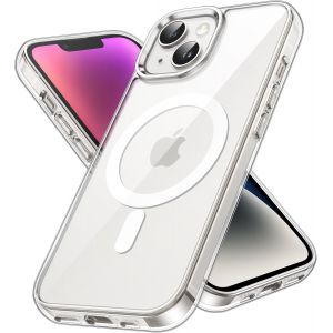 LORANKA-Coque Magn&eacute;tique pour iPhone 14 6,1 Pouces Compatible avec MagSafe Recharge sans Fil, &Eacute;tui Housse de T&eacute;l&eacute;phone Antichoc, Dos Transparente Anti-Rayures (Transparente) - Neuf