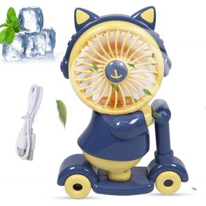 KALANKA-Mini Ventilateur Portable Rechargeable, Petit Ventilateur Portable Enfant, Ventilateur Silencieux Objet Kawaii Pour Enfant Maison, Bureau, Extérieur, Cuisine, Camping - Neuf