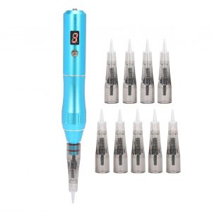 Cartouche D'aiguille Rechargeable Pour Machine A Microblading Semi-Permanente, Stylo De Tatouage Mts, Prise Americaine 100-240 V (Bleu) - Neuf