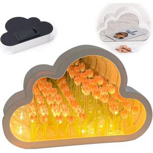 Veilleuse À Led En Forme De Tulipe - Décoration De Chambre À Coucher - Lampe De Chevet - Décoration De Bureau - Cadeau Créatif Pour Amis, Anniversaire, Fête Des Mères (Rose) - Neuf