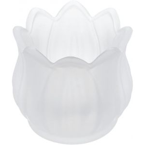 KALANKA-Photophore en verre tulipe pour centre de table, mariage, fête et décoration d'intérieur (blanc) - Neuf