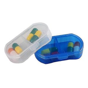 2 Grilles Pilulier Bo&icirc;te Support M&eacute;dicament Stockage Organisateur Conteneur Cas Bo&icirc;te En Plastique,Lot De 2pcs - Neuf