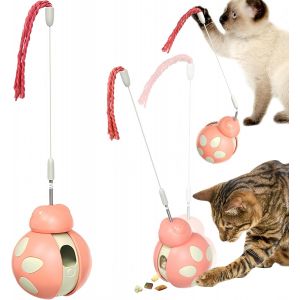 Letnerny-Jouet Interactif Pour Chat - Balle D'alimentation D'intérieur Avec Gobelet - Rose - Neuf