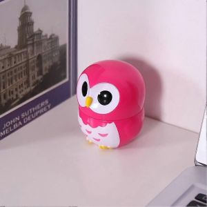 Mignon hibou en forme de cuisine minuterie manuelle Compteurs de cuisine domestique mécanique horloge (Rose) - Neuf