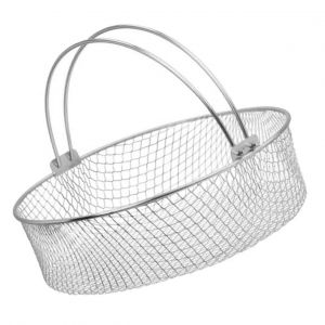 L'Air De La Friteuse À Panier En Grillage Avec Manche En Acier Inoxydable Panier À Vapeur, Compatible Avec Les Friteuses D'Air, Lave-Vaisselle - Neuf