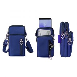 Sac bandouli&egrave;re en nylon avec de multiples poches pour t&eacute;l&eacute;phone et objets essentiels - Neuf