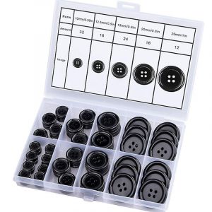 100 Pcs Rond Résine Noir Et Blanc Costume Bouton Couture Bouton Pression Bouton Costume 4 Yeux Main Couture Bu - Neuf