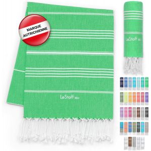 Serviette De Plage-100% Coton Bio,95 X 180 Cm,Pr&eacute;lav&eacute;,Absorbant,S&eacute;chage Rapide,Fouta Hammam,Serviette De Bain,Serviette De Voyage,Drap De Plage,Fouta De Sauna,Vert Herbe (Grass) - Neuf