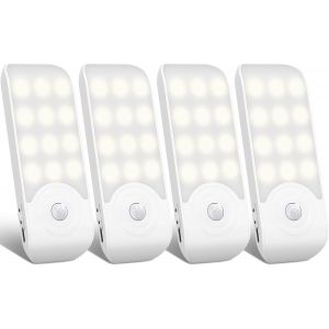 Jum-Veilleuse Led Rechargeable,[4 Pi&egrave;ces] Automatique Lampe Led D&eacute;tecteur De Mouvement,Lumi&egrave;re Murale Magnetique Portable,Pour Placard Chambre Couloir Armoire Escalier [12 Led] [3 Modes] - Neuf