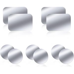 Plaques m&eacute;talliques pour Aimant t&eacute;l&eacute;phone Voiture magn&eacute;tique Lot de 10 &iquest; 6 Rondes et 4 rectangulaires, Argent - Neuf