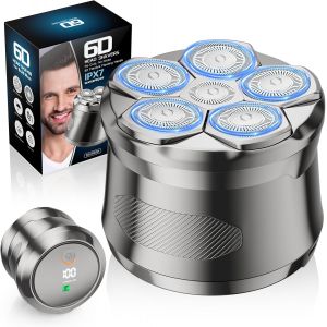 Rasoir Hommes, 6d Tondeuse Crane Chauve Avec Aimant, &Eacute;tui &Eacute;tanche Ipx7, T&ecirc;tes De Rasage Humides Et S&egrave;ches, Avec Affichage Led, Connecteur Type-C, Lames Rechange, Tondeuse Cheveux Chauve - Neuf