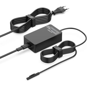 acdsgd-65W Chargeur Compatible avec Microsoft Surface Pro 11/10/9/8/7/6/5/4/3/X, Surface Laptop 4/3/2/1, Surface Go 2/1,Surface Notebook/Tablette Chargeur avec Port USB 15V 4A Ordinateur PC Alimentation - Neuf