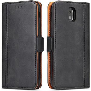 ELVORIX-Coque pour Samsung Galaxy J5 2017, Housse en Cuir PU Premium Etui &agrave; Rabat Pochette de Portefeuille, &Eacute;tui de Protection pour Samsung Galaxy J5 2017, Noir - Neuf
